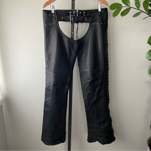 Boutique Of Leathers Studded Biker Motorcycle Riding Chaps Womens Size Medium
